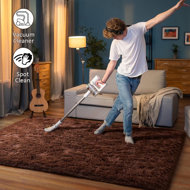 HOMORE Living Room Rug 5 x 7 Area Rug, Brown Rugs for Living Room Bedroom, Large Fluffy Rugs Super Soft Carpet for Kids Room Classroom Dorm Home - Image 3